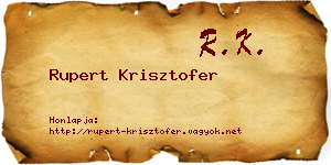 Rupert Krisztofer névjegykártya